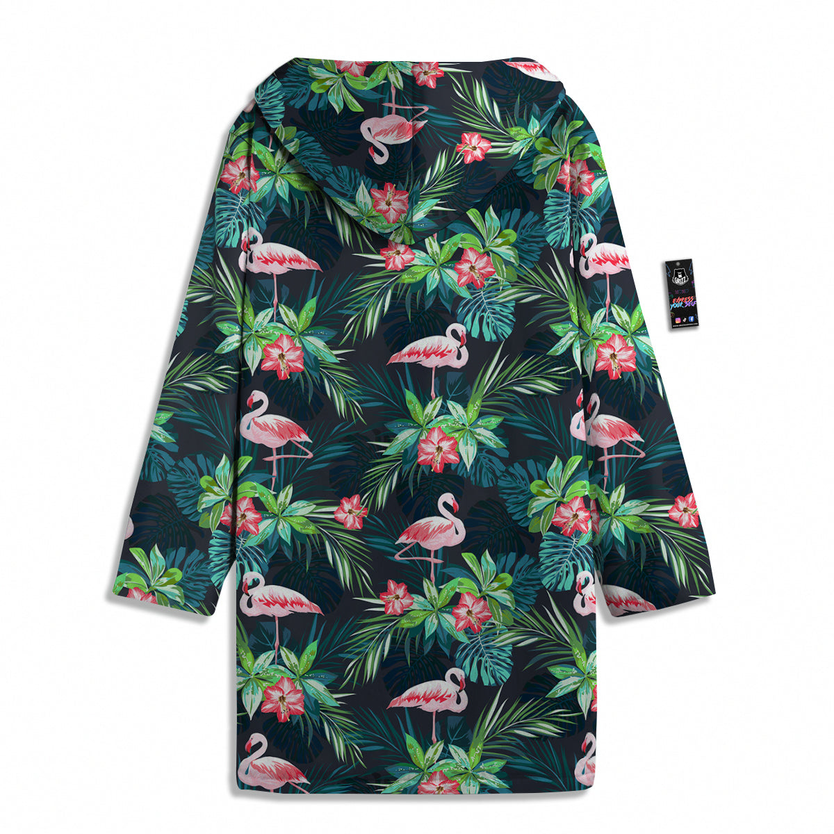 Hibiscus And Tropical Flamingo Print Pattern Men's Windbreaker Jacket-grizzshop