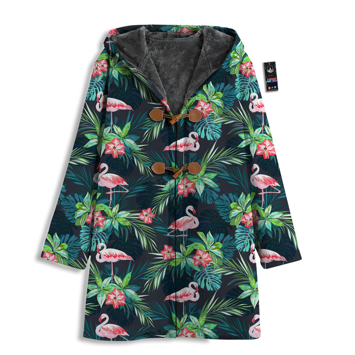 Hibiscus And Tropical Flamingo Print Pattern Men's Windbreaker Jacket-grizzshop