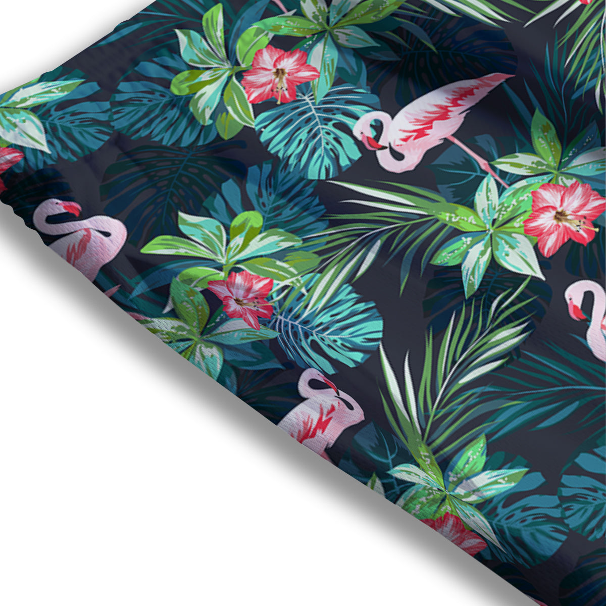 Hibiscus And Tropical Flamingo Print Pattern Mesh Shorts