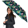 Hibiscus And Tropical Flamingo Print Pattern Umbrella-grizzshop