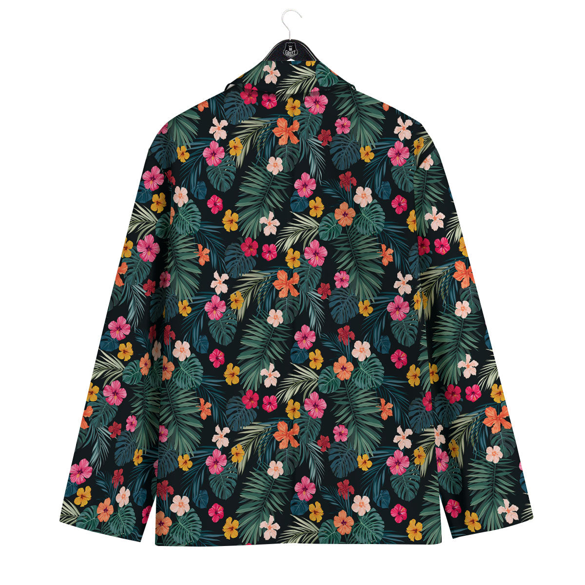 Hibiscus And Tropical Palm Print Pattern Men's Sport Coat-grizzshop