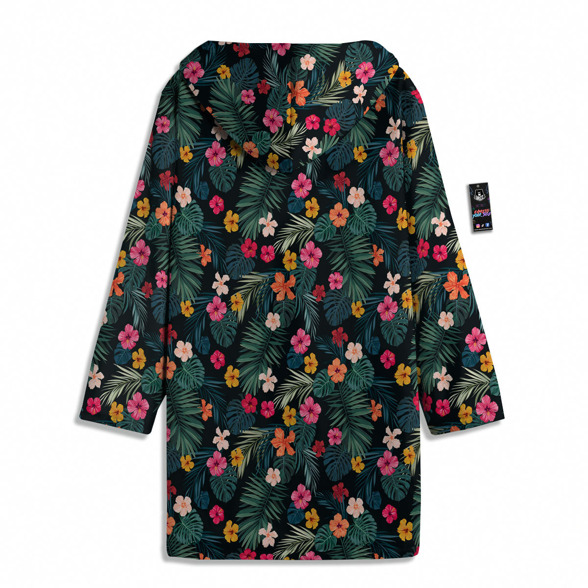 Hibiscus And Tropical Palm Print Pattern Men's Windbreaker Jacket-grizzshop