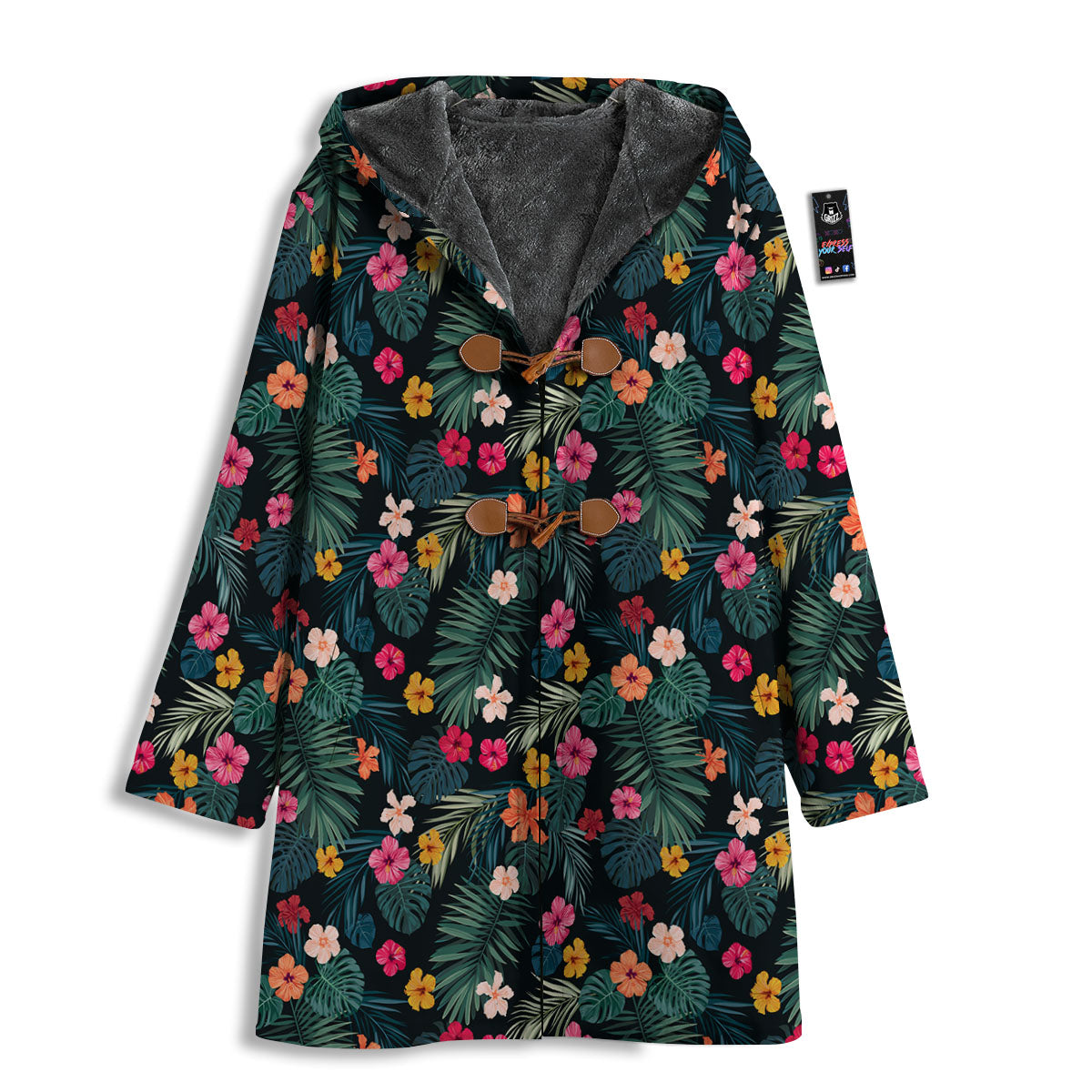 Hibiscus And Tropical Palm Print Pattern Men's Windbreaker Jacket-grizzshop