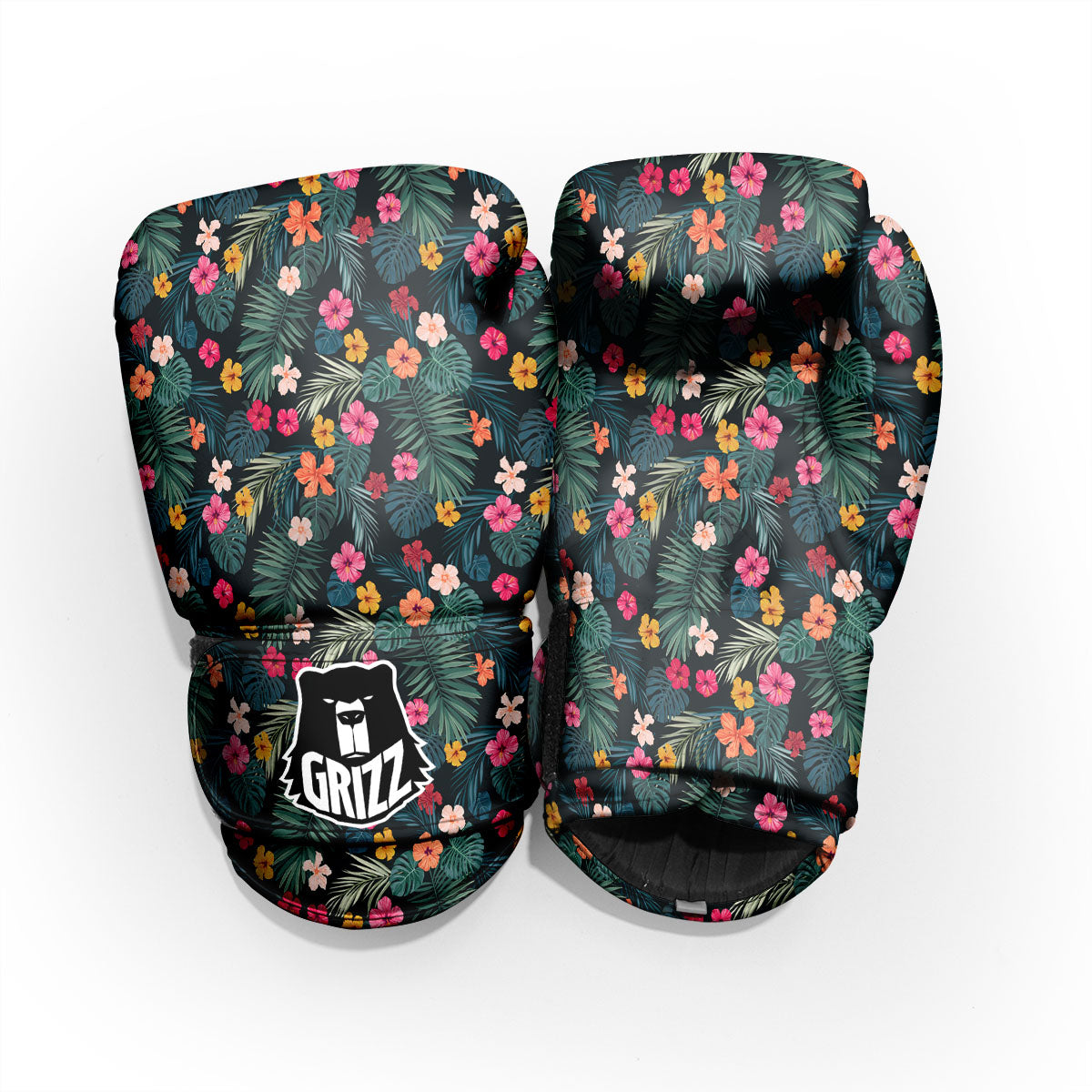 Hibiscus And Tropical Palm Print Pattern Pro Boxing Glove