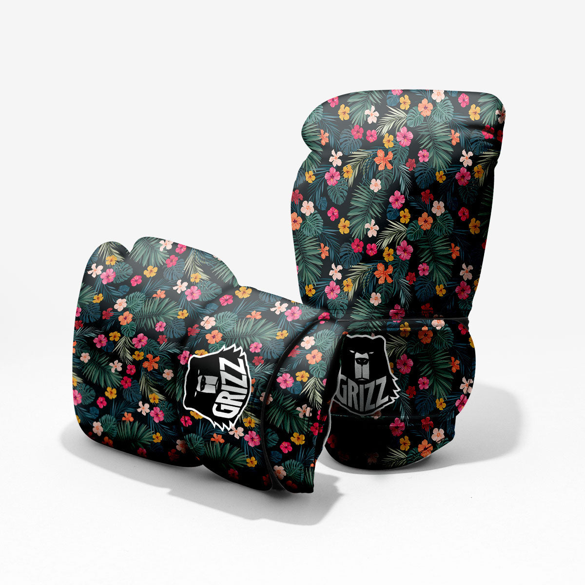 Hibiscus And Tropical Palm Print Pattern Pro Boxing Glove