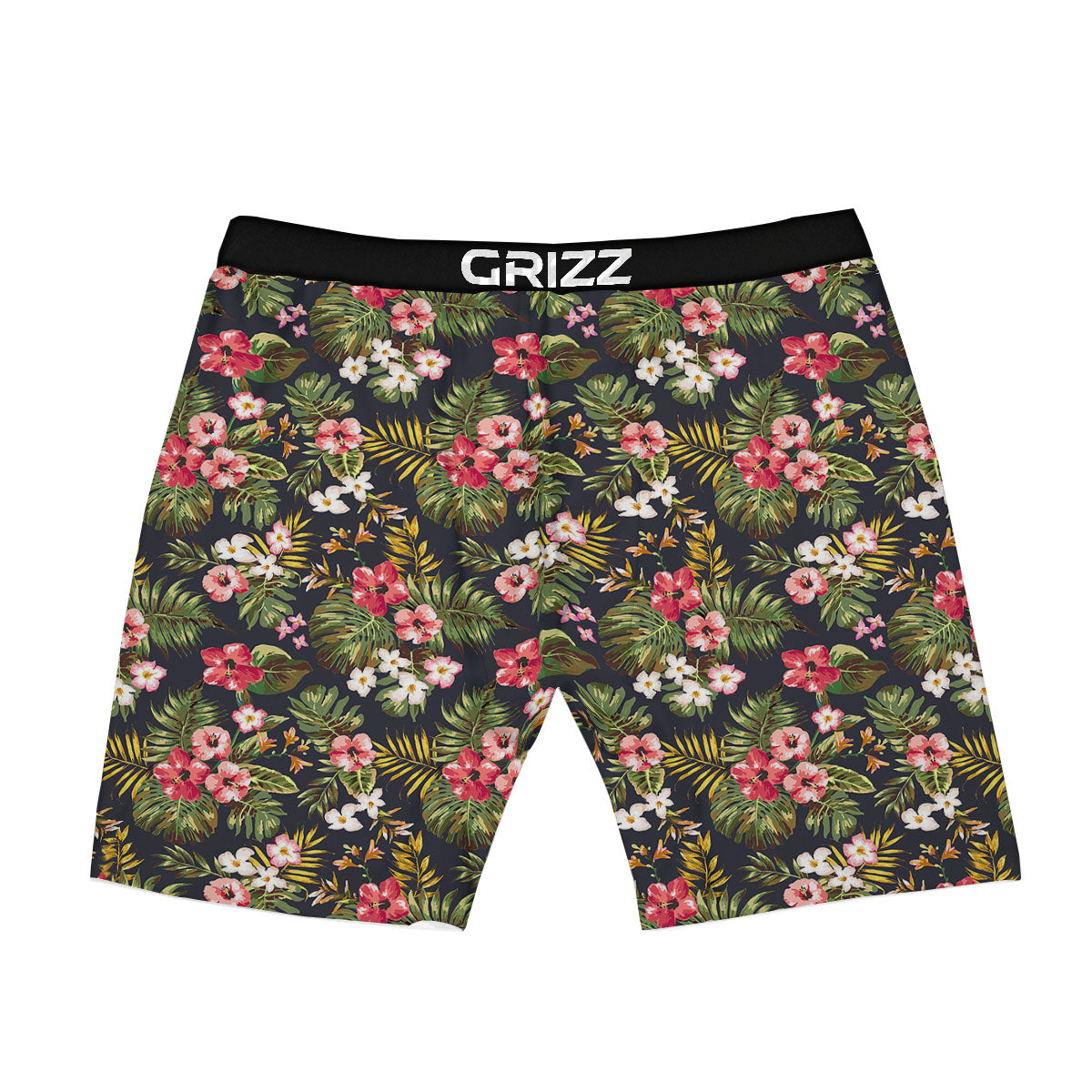 Hibiscus Blossom Tropical Print Pattern Boxer Briefs-grizzshop