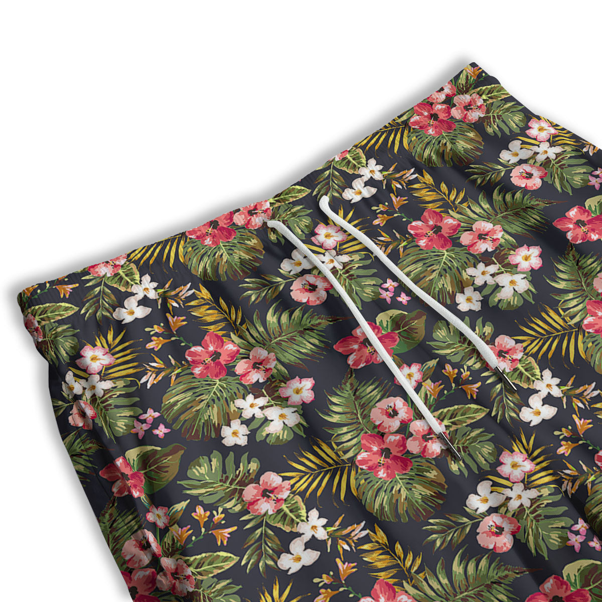 Hibiscus Blossom Tropical Print Pattern Men's Athletic Shorts