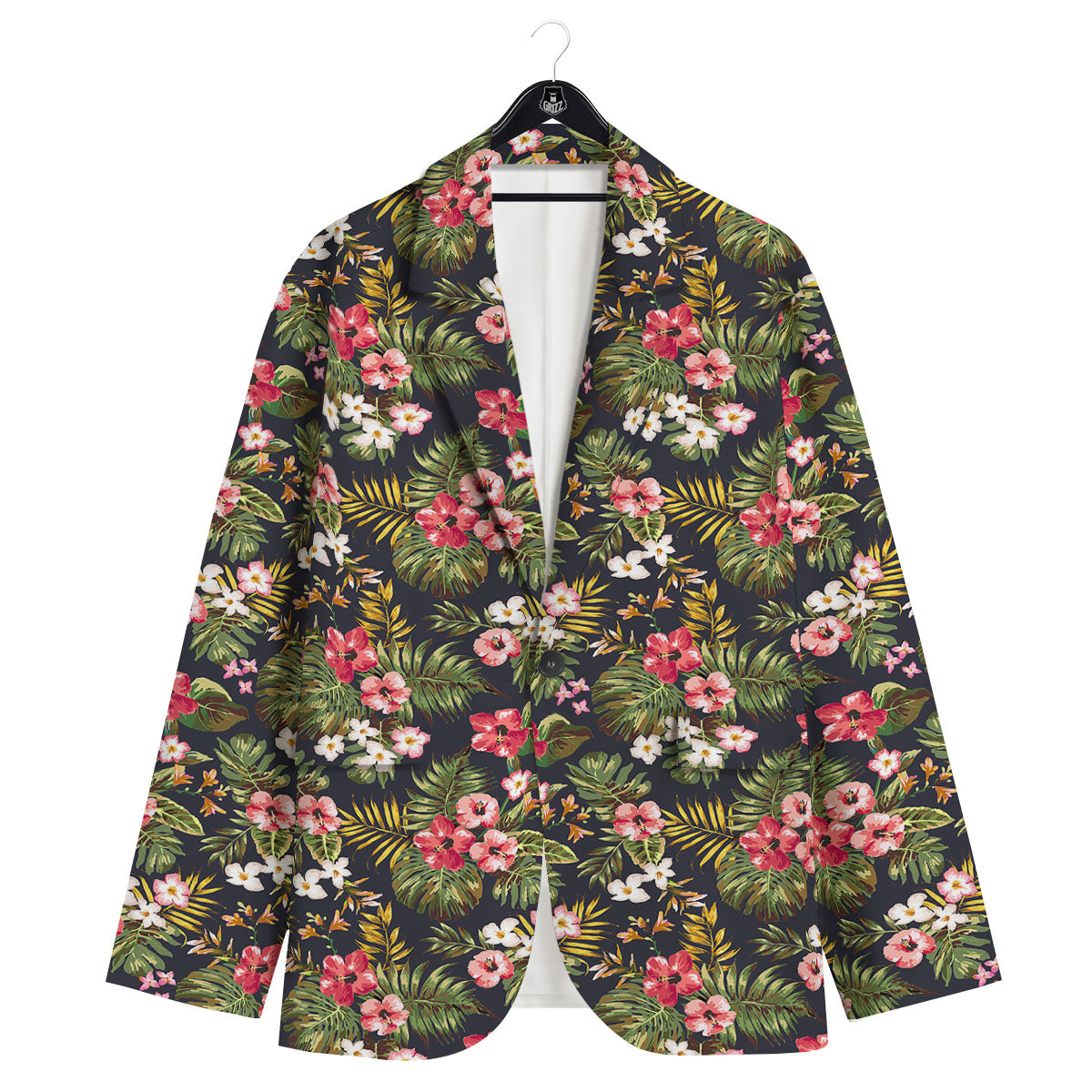 Hibiscus Blossom Tropical Print Pattern Men's Sport Coat-grizzshop