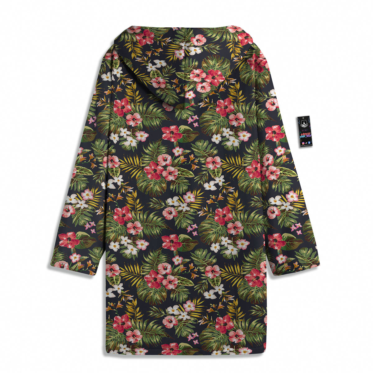 Hibiscus Blossom Tropical Print Pattern Men's Windbreaker Jacket-grizzshop