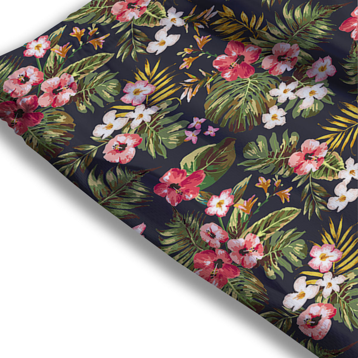 Hibiscus Blossom Tropical Print Pattern Mesh Shorts