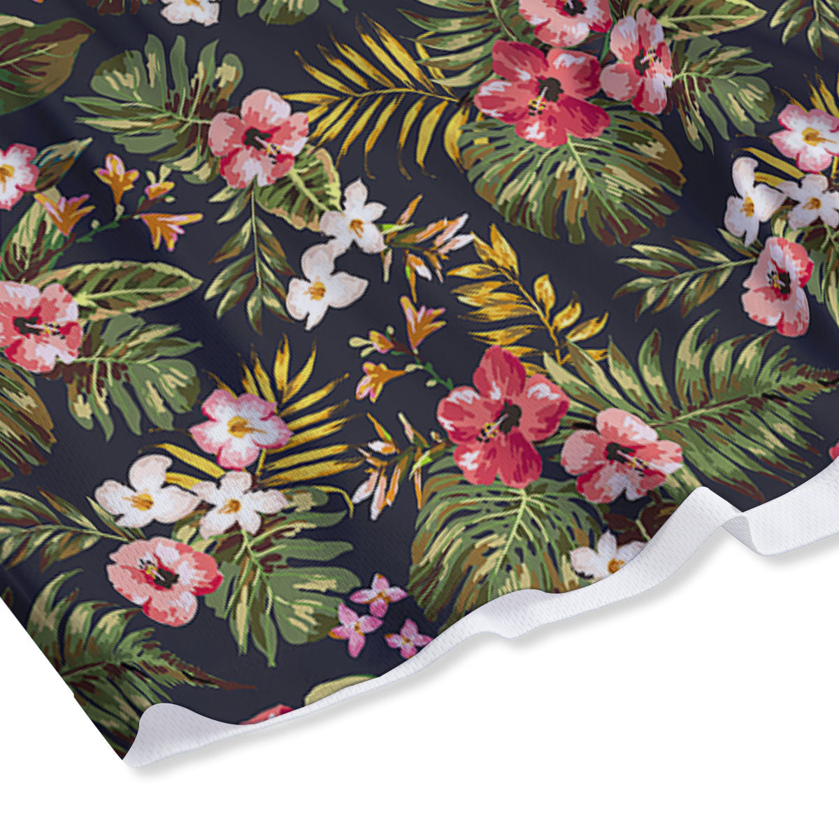 Hibiscus Blossom Tropical Print Pattern Mesh Shorts