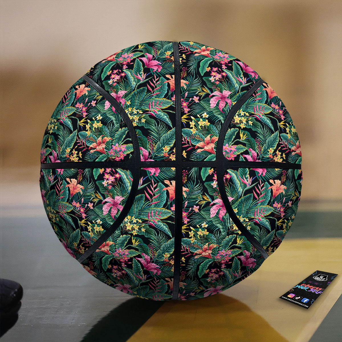 Hibiscus Exotic Tropical Print Pattern Basketball-grizzshop