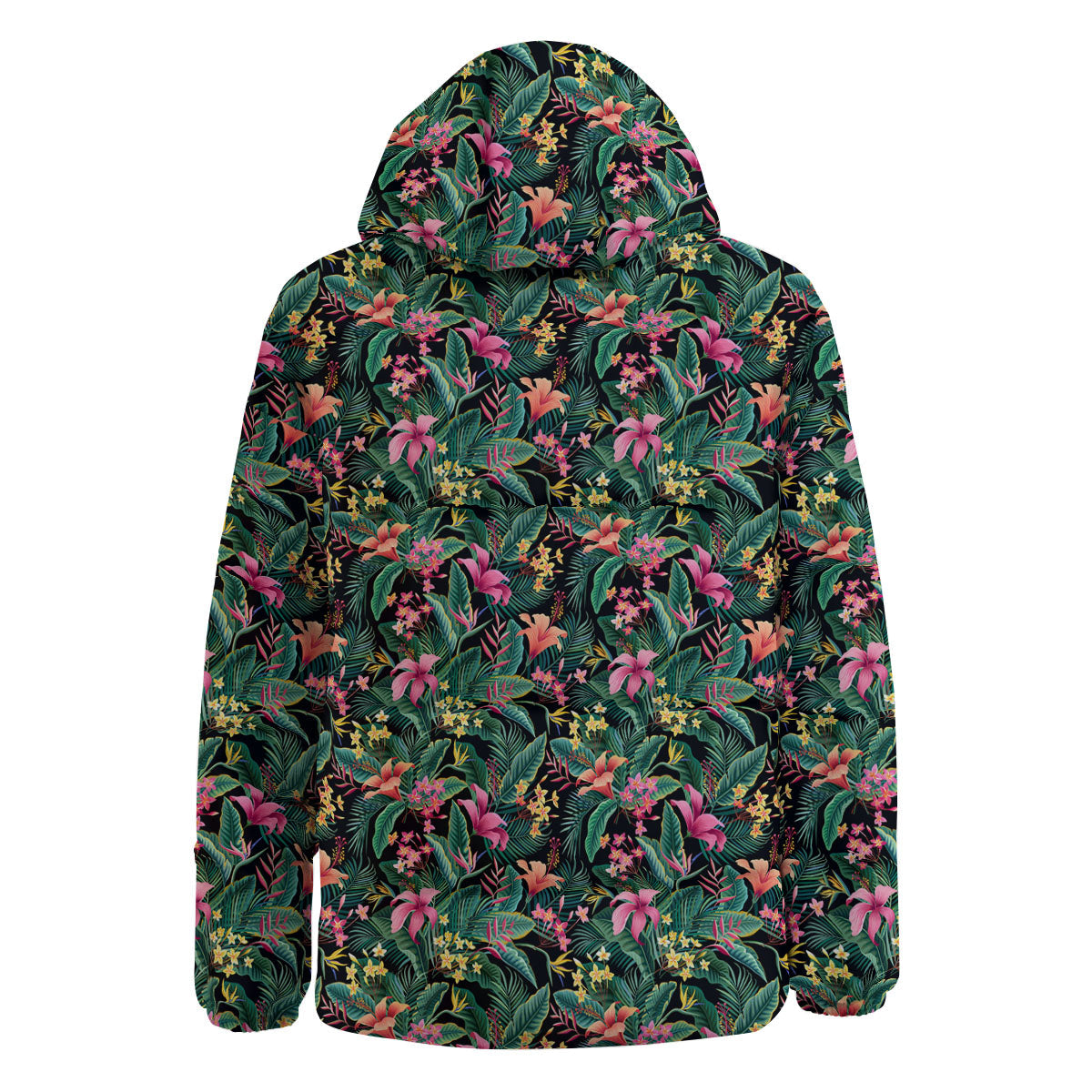 Hibiscus Exotic Tropical Print Pattern Down Jacket-grizzshop