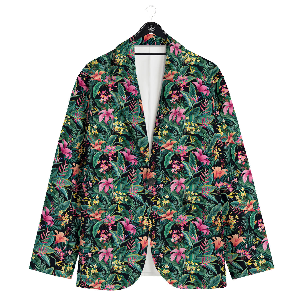 Hibiscus Exotic Tropical Print Pattern Men's Sport Coat-grizzshop
