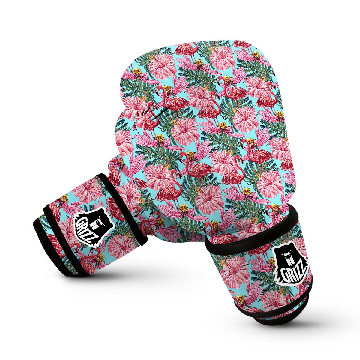 Hibiscus Flamingo Boxing Gloves-grizzshop