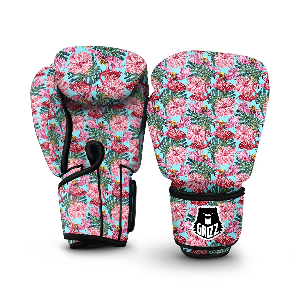 Hibiscus Flamingo Boxing Gloves-grizzshop