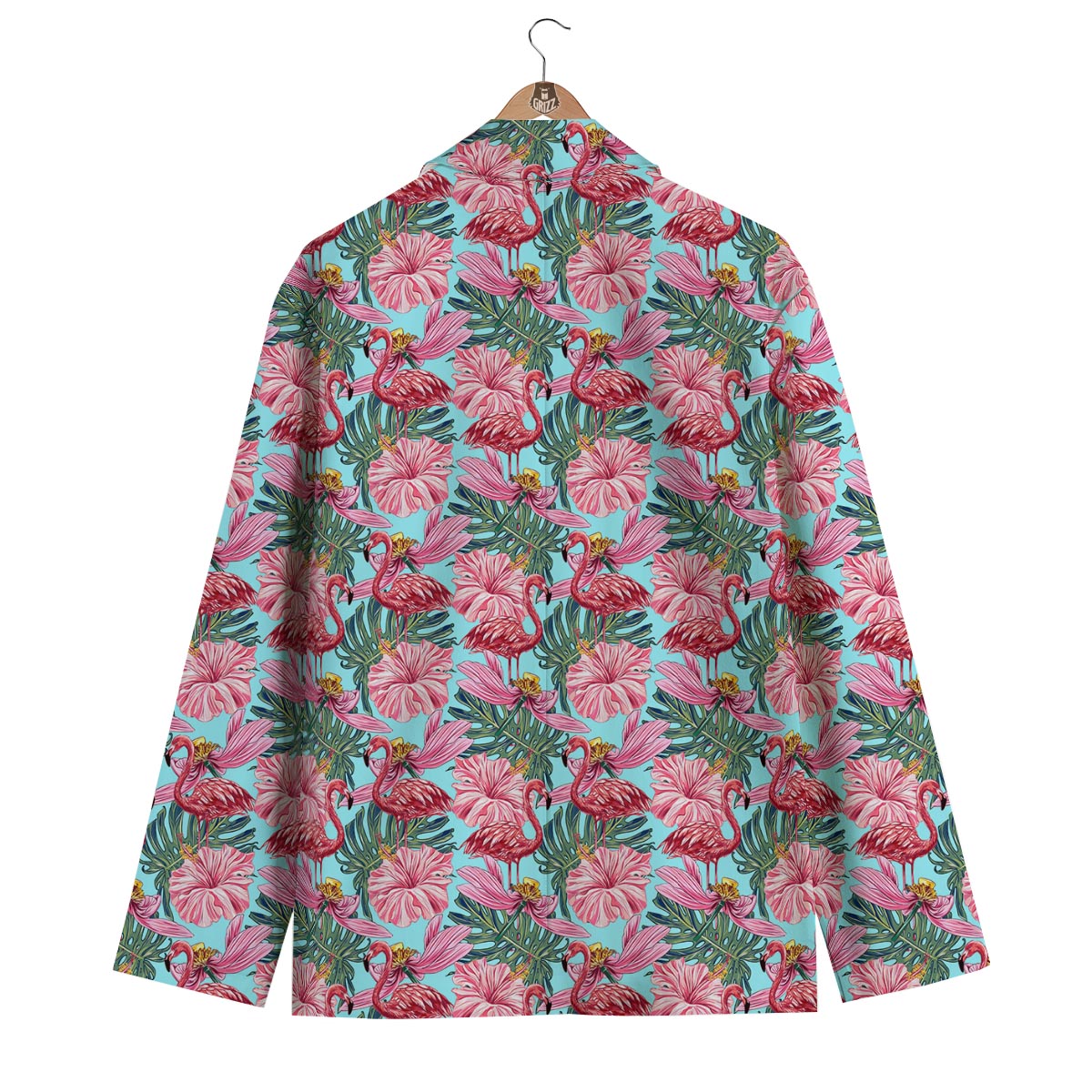 Hibiscus Flamingo Men's Blazer-grizzshop