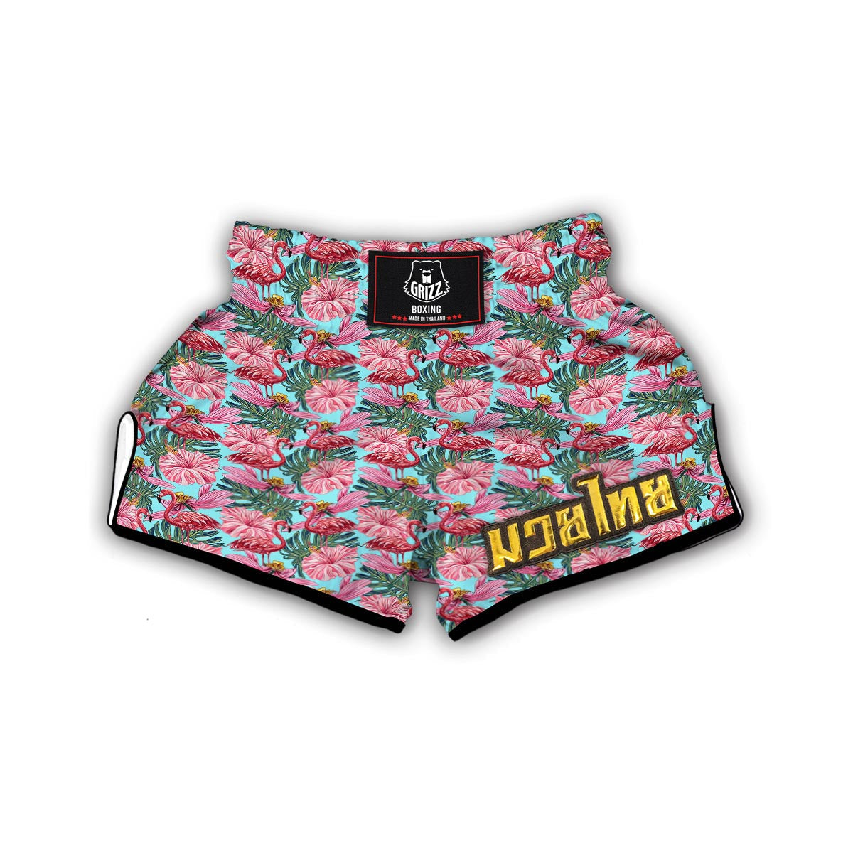 Hibiscus Flamingo Muay Thai Boxing Shorts-grizzshop