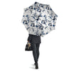 Hibiscus Floral White And Blue Print Pattern Umbrella-grizzshop