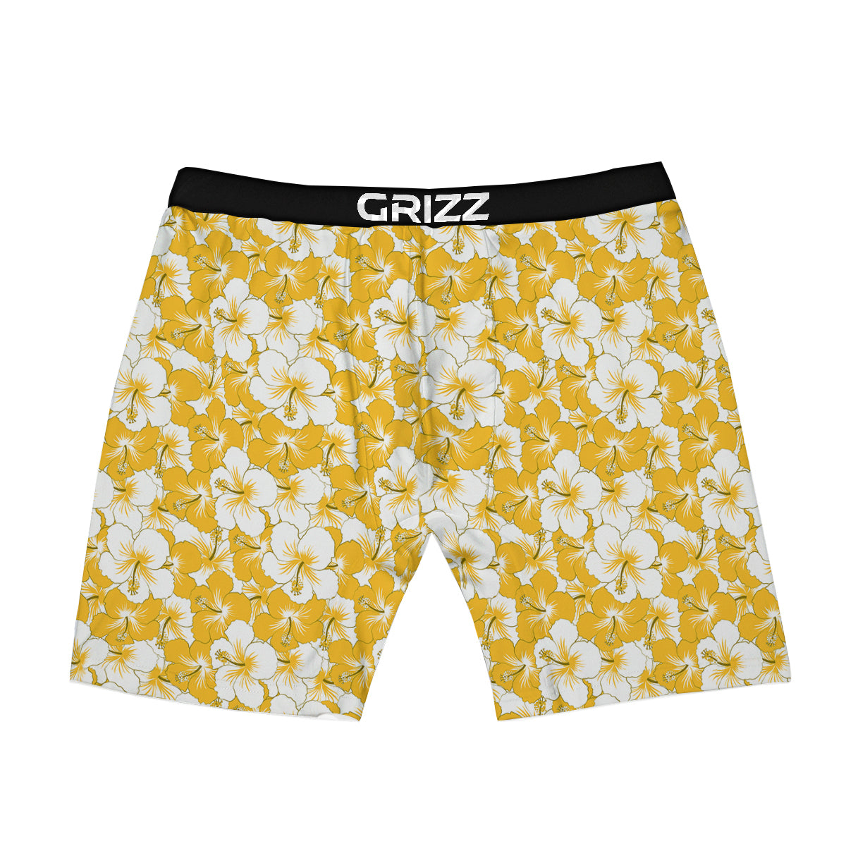 Hibiscus Flower And Camo Yellow Print Pattern Boxer Briefs-grizzshop