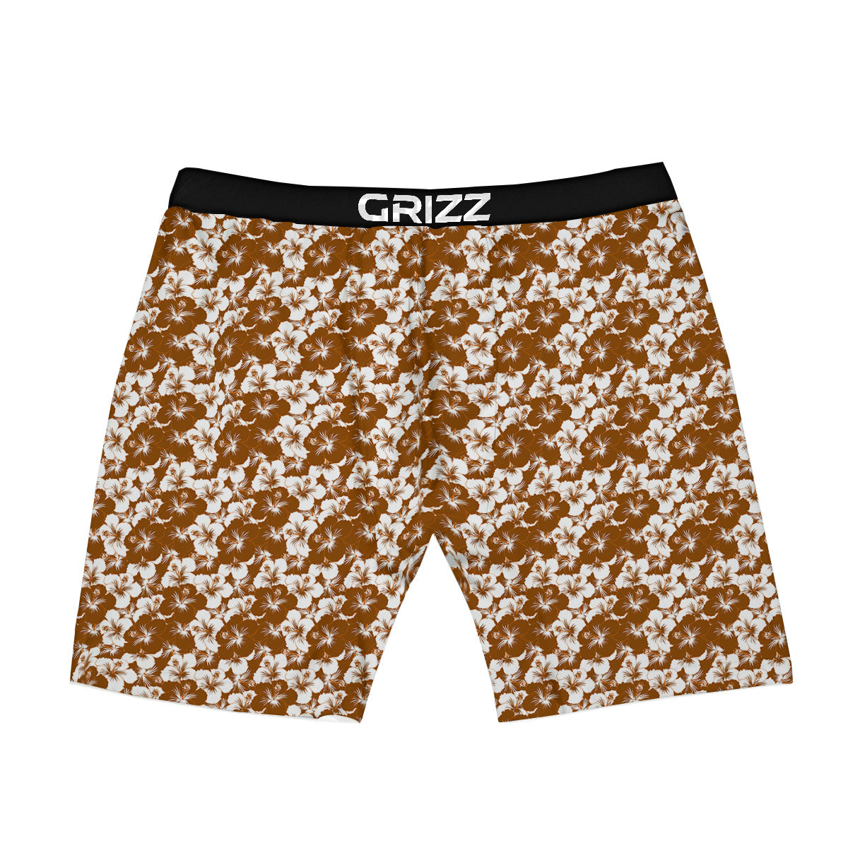 Hibiscus Flower Brown Camo Print Boxer Briefs-grizzshop