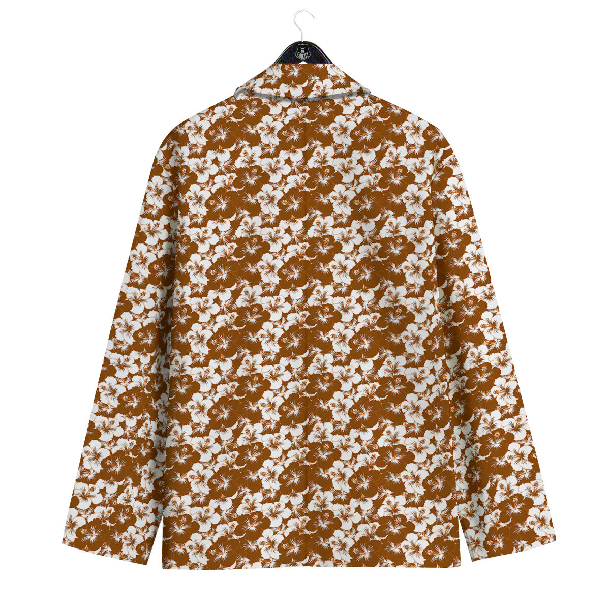 Hibiscus Flower Brown Camo Print Men's Sport Coat-grizzshop