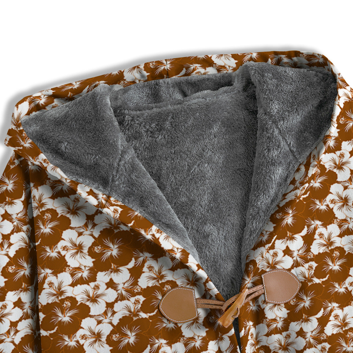 Hibiscus Flower Brown Camo Print Men's Windbreaker Jacket-grizzshop