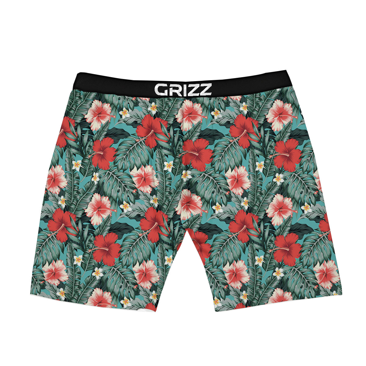 Hibiscus Flowers Tropical Print Pattern Boxer Briefs-grizzshop