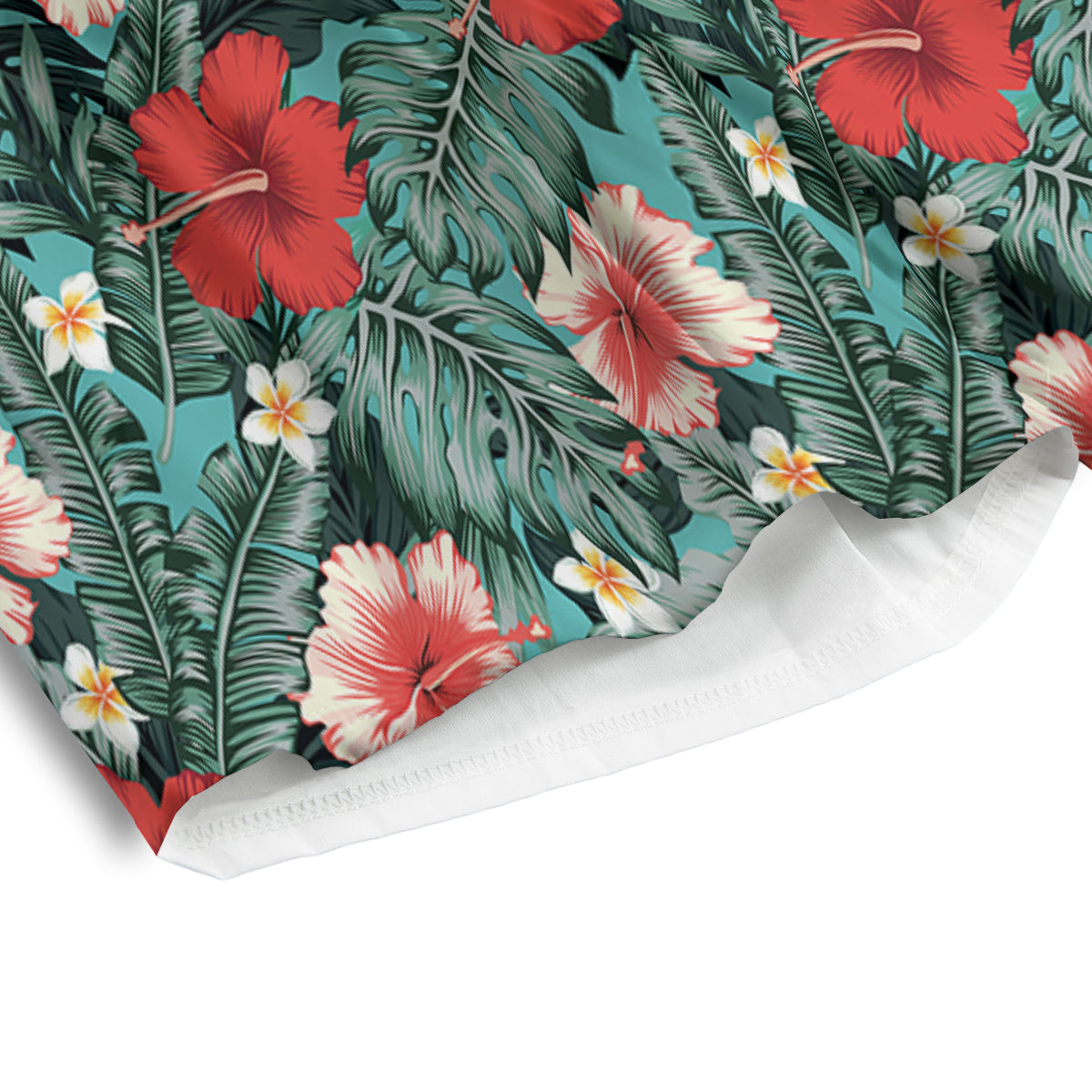 Hibiscus Flowers Tropical Print Pattern Men's Athletic Shorts