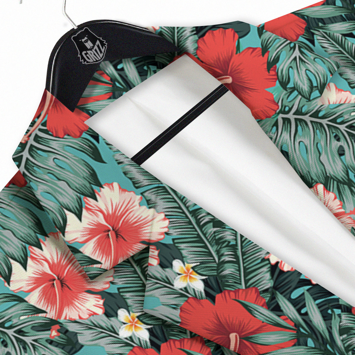 Hibiscus Flowers Tropical Print Pattern Men's Sport Coat-grizzshop