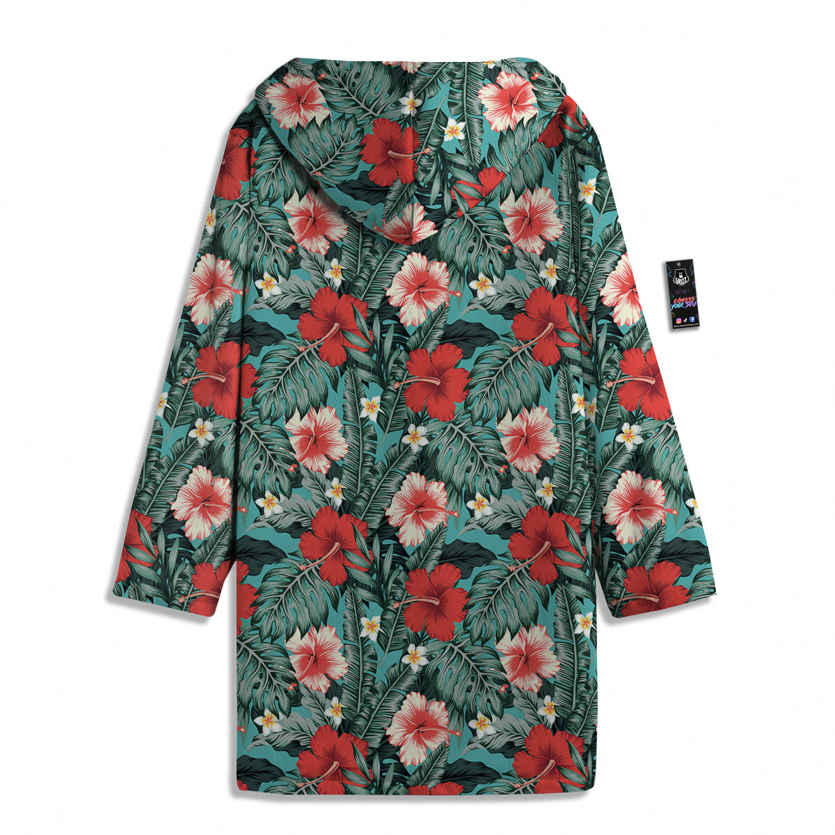 Hibiscus Flowers Tropical Print Pattern Men's Windbreaker Jacket-grizzshop