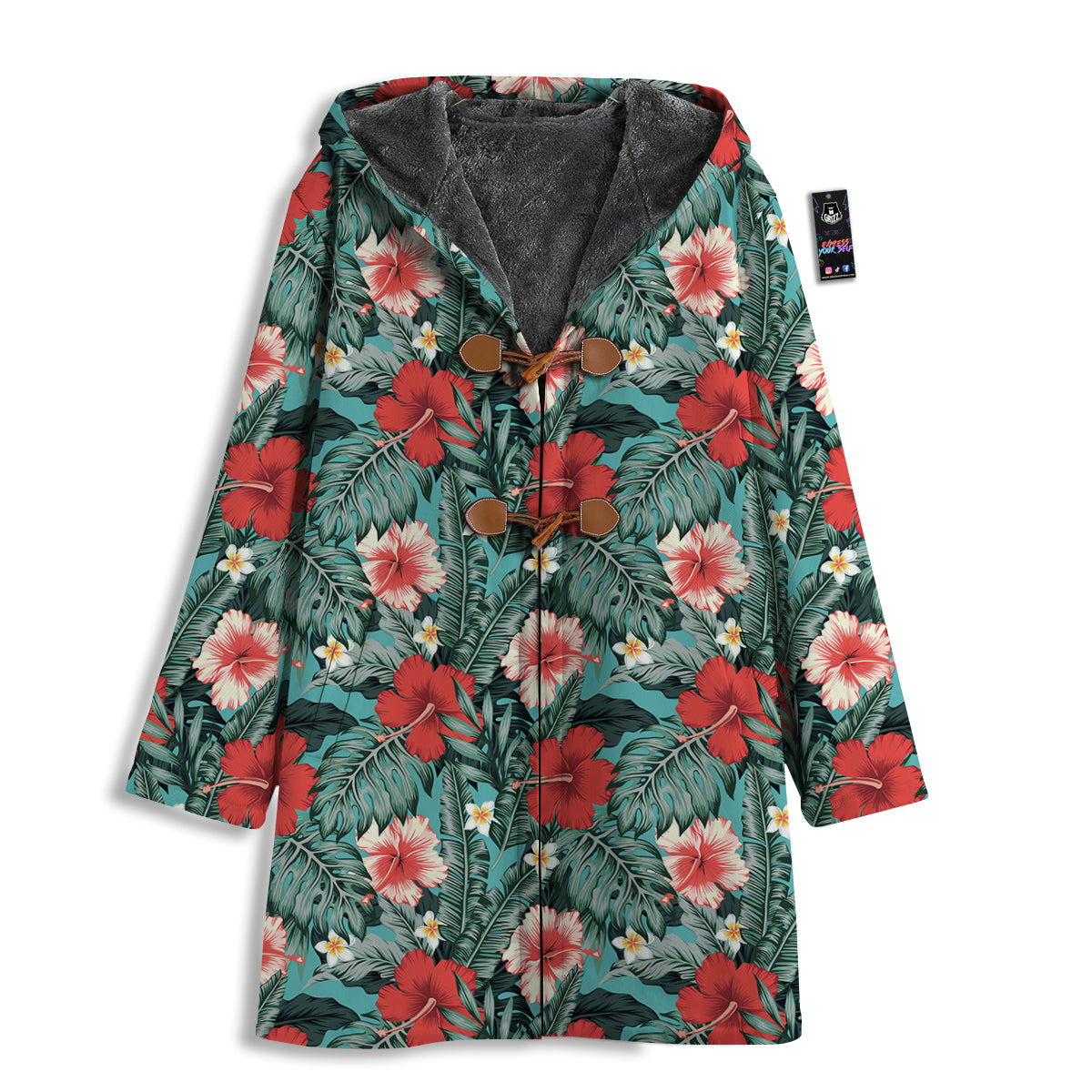 Hibiscus Flowers Tropical Print Pattern Men's Windbreaker Jacket-grizzshop