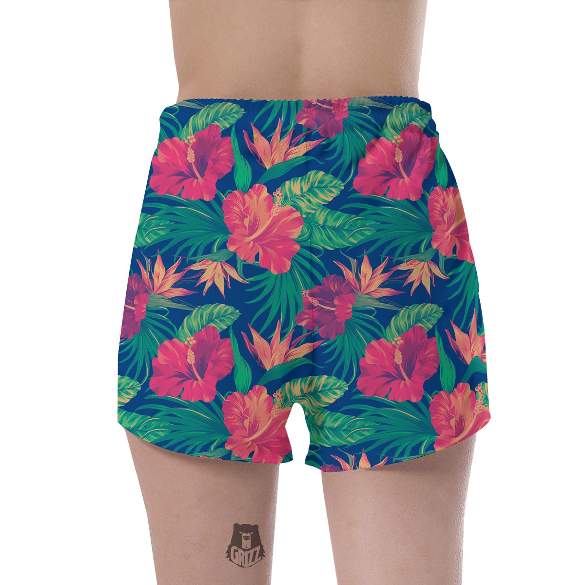 Hibiscus Hawaiian Flower Print Women's Shorts-grizzshop