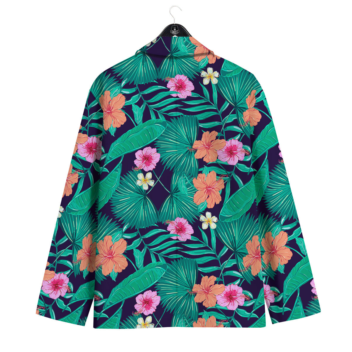 Hibiscus Leaves Tropical Print Pattern Men's Sport Coat-grizzshop