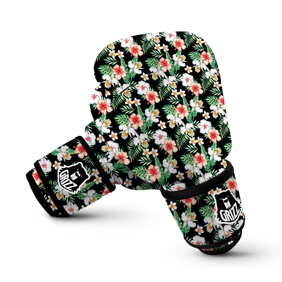 Hibiscus Lily Orchid Tropical Boxing Gloves-grizzshop