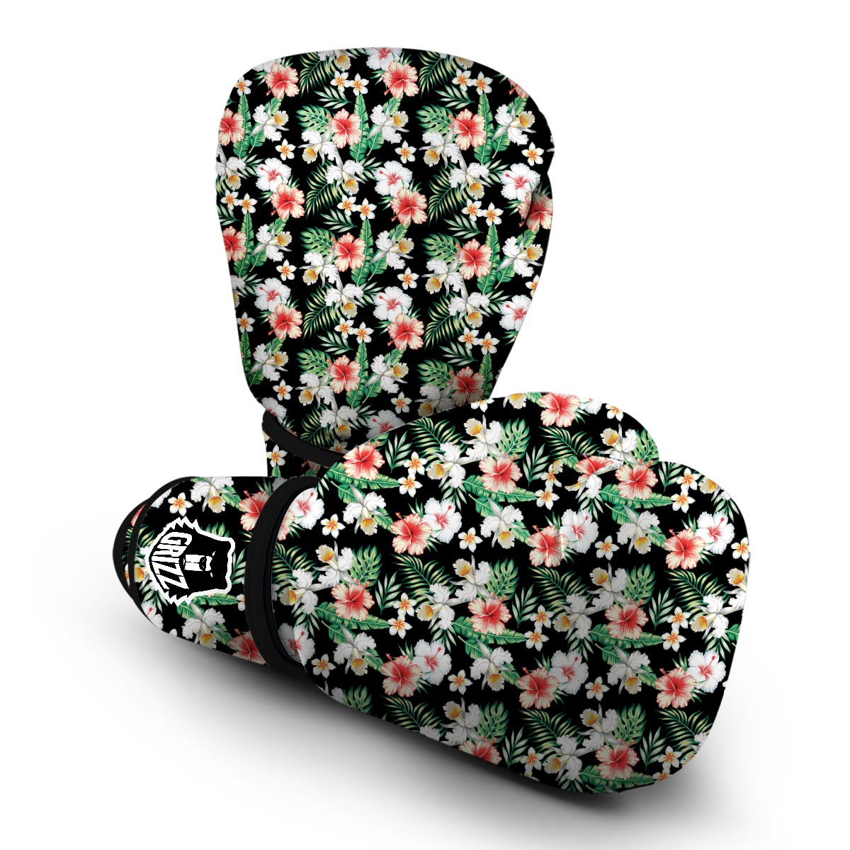 Hibiscus Lily Orchid Tropical Boxing Gloves-grizzshop