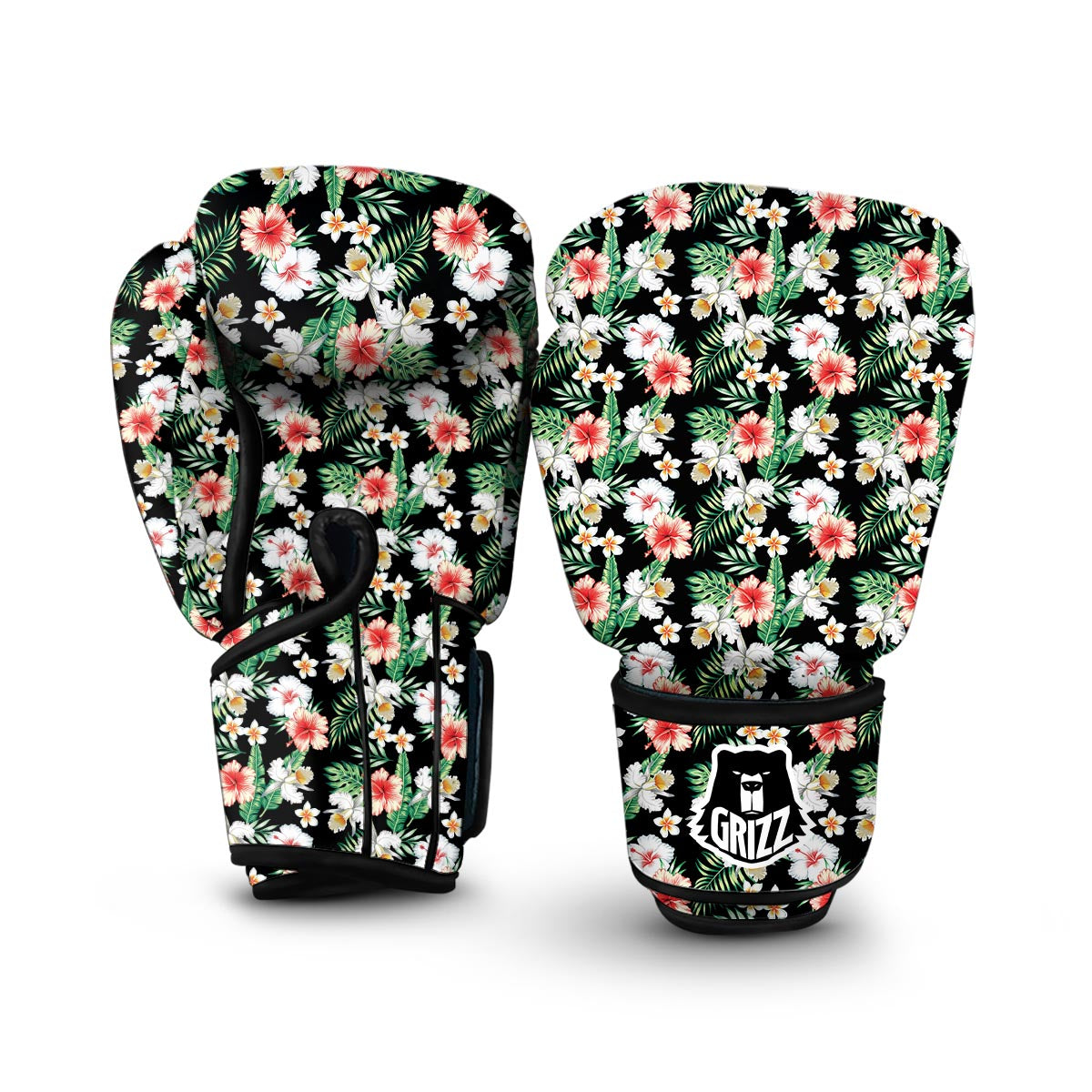 Hibiscus Lily Orchid Tropical Boxing Gloves-grizzshop