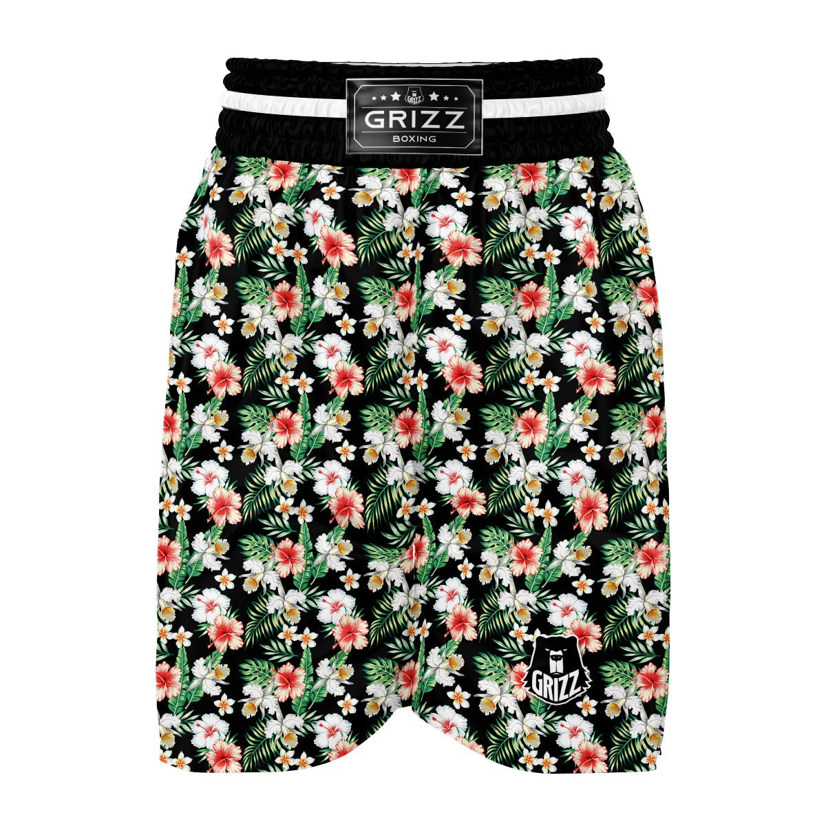Hibiscus Lily Orchid Tropical Boxing Shorts-grizzshop