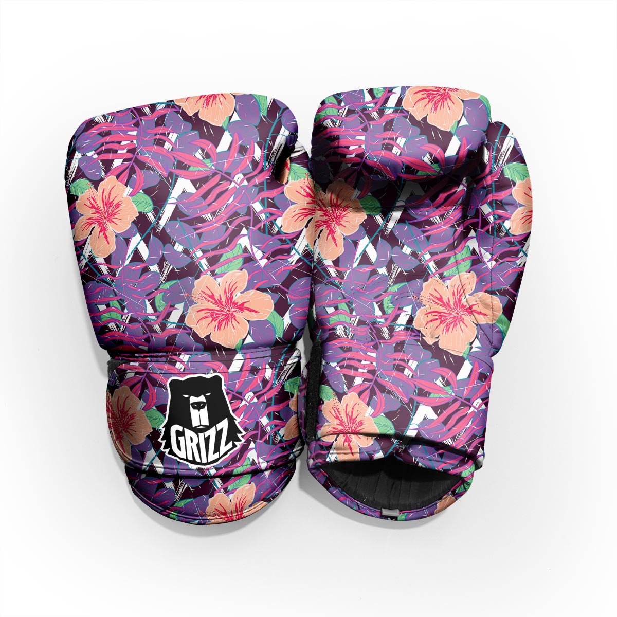 Hibiscus Purple Tropical Print Pattern Pro Boxing Glove