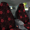 Hibiscus Red And Black Print Pattern Car Seat Covers-grizzshop