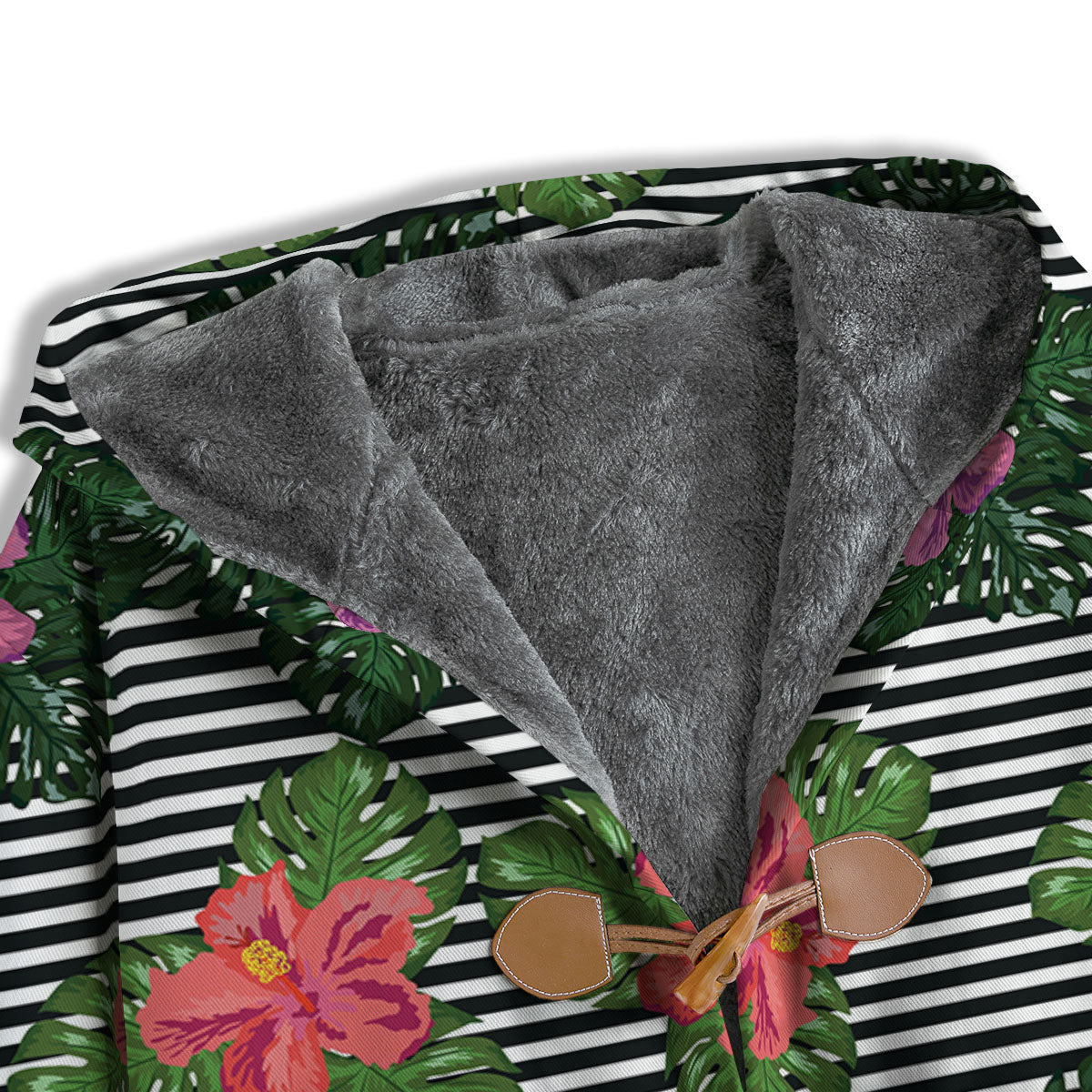 Hibiscus Striped Pink Print Pattern Men's Windbreaker Jacket-grizzshop