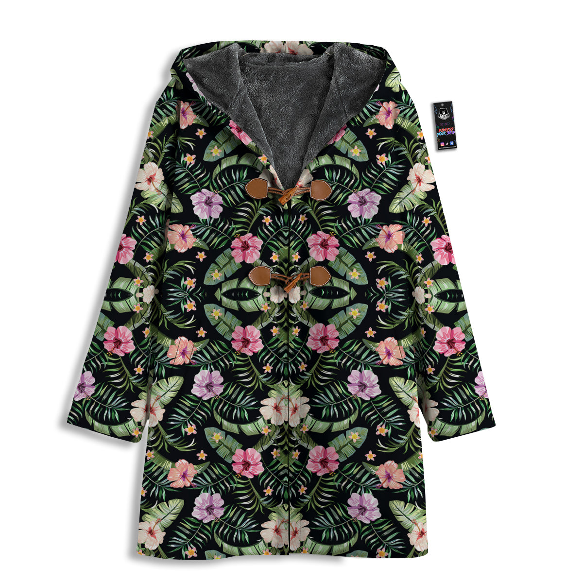 Hibiscus Tropical Floral Vintage Print Pattern Men's Windbreaker Jacket-grizzshop
