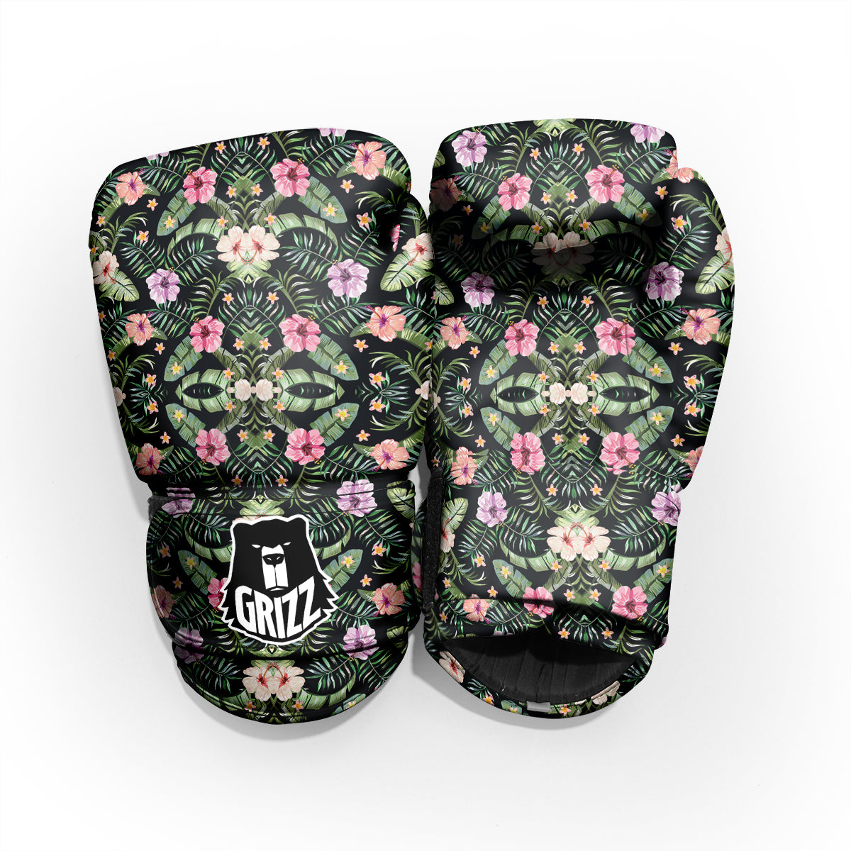 Hibiscus Tropical Floral Vintage Print Pattern Pro Boxing Glove