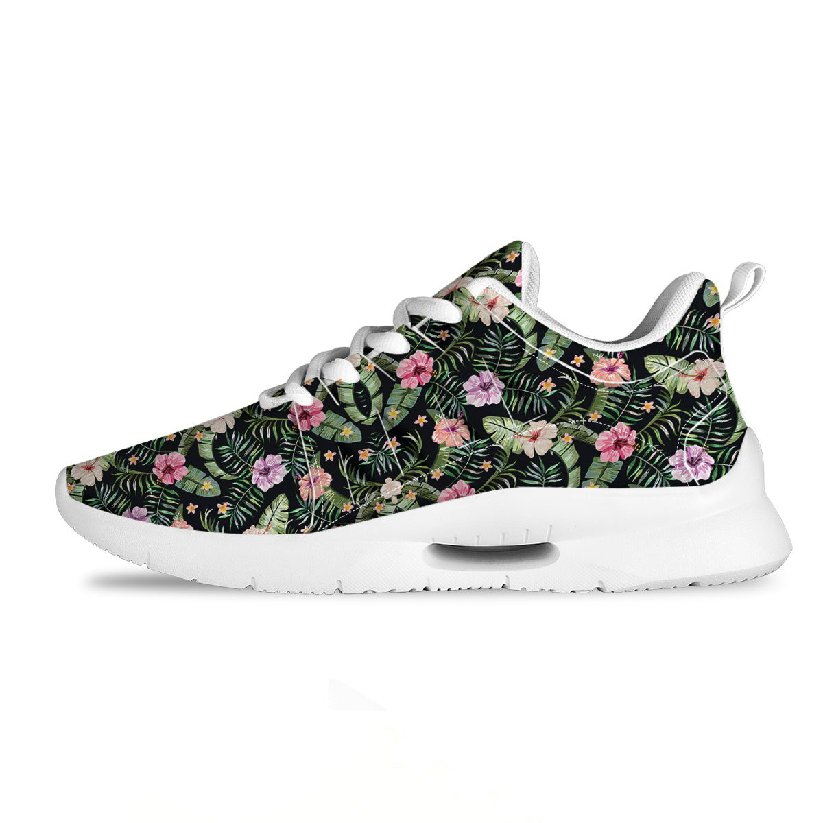 Hibiscus Tropical Floral Vintage Print Pattern Tennis Shoes-grizzshop