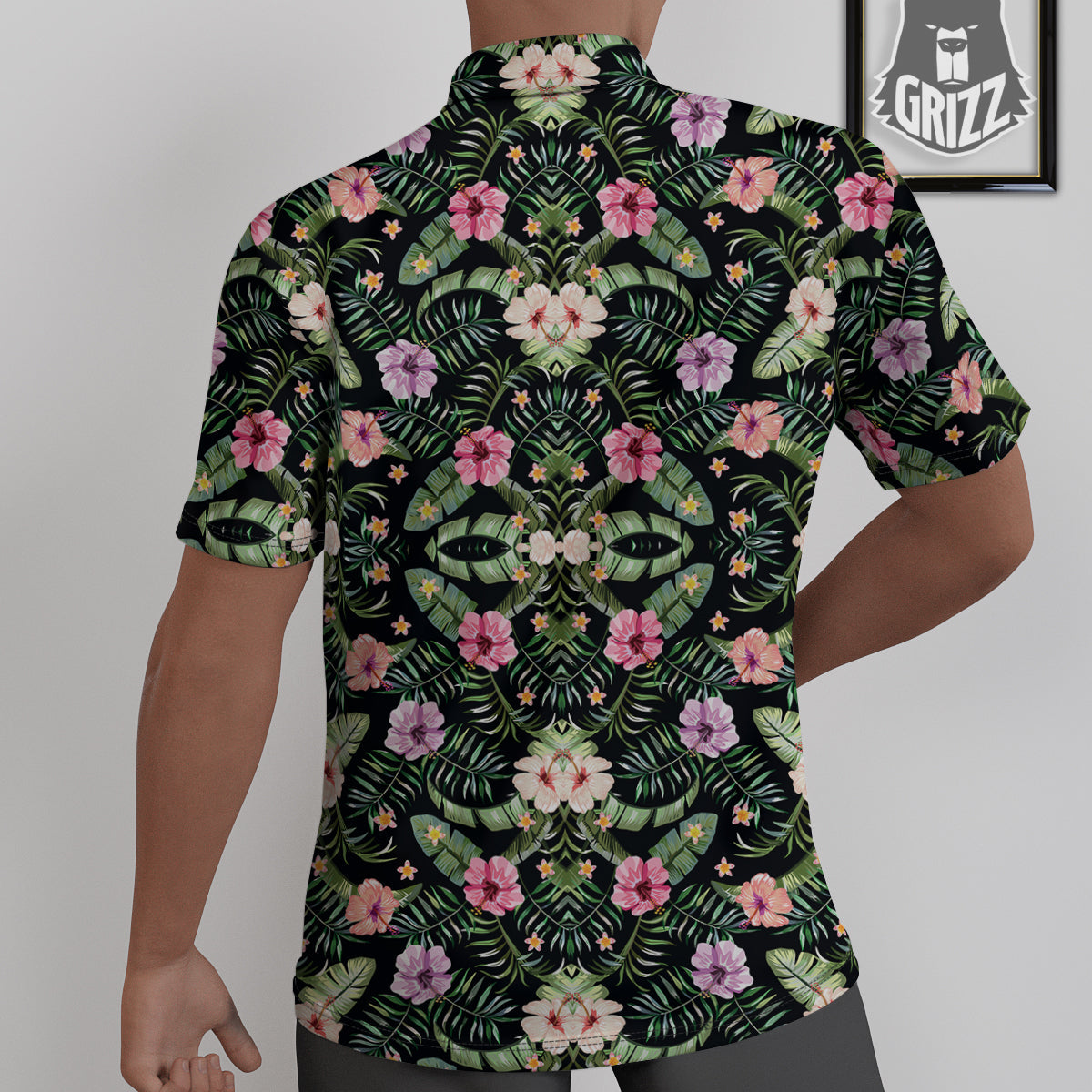 Hibiscus Tropical Floral Vintage Print Pattern Untucked Shirts-grizzshop