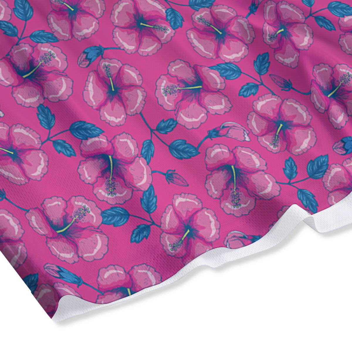 Hibiscus Tropical Hot Pink Print Pattern Mesh Shorts