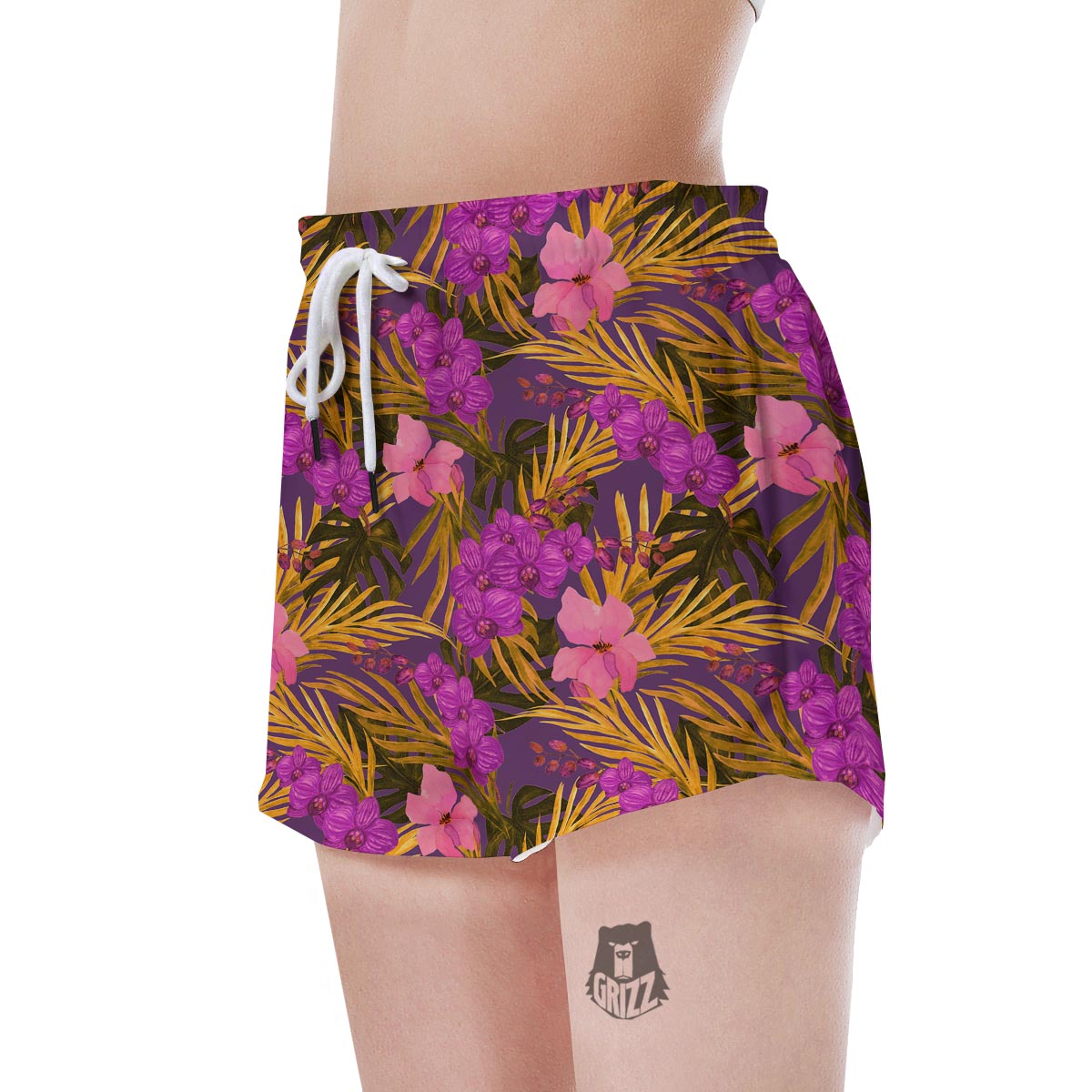 Hibiscus Watercolor Flower Hawaiian Print Women's Shorts-grizzshop