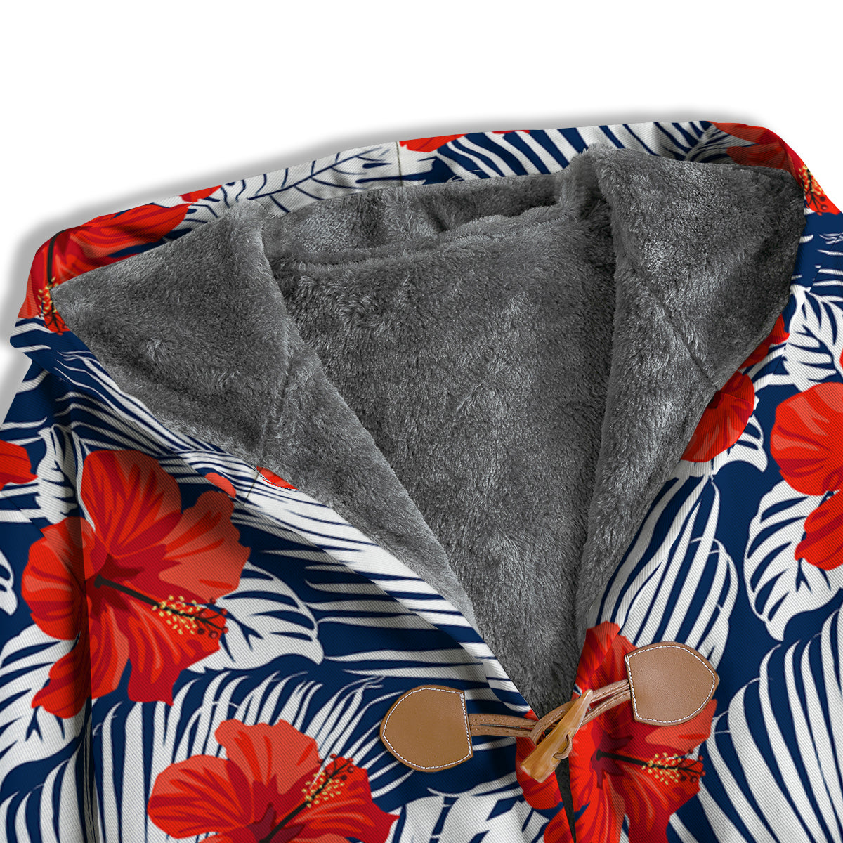 Hibiscus White Leaves Print Pattern Men's Windbreaker Jacket-grizzshop