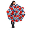 Hibiscus White Leaves Print Pattern Umbrella-grizzshop