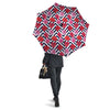 Hibiscus Zigzag Pink Print Pattern Umbrella-grizzshop